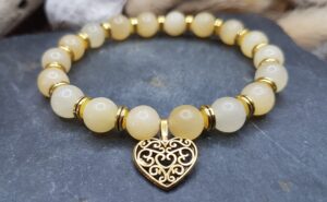 Bracelet Calcite orange - Maxi Coeur