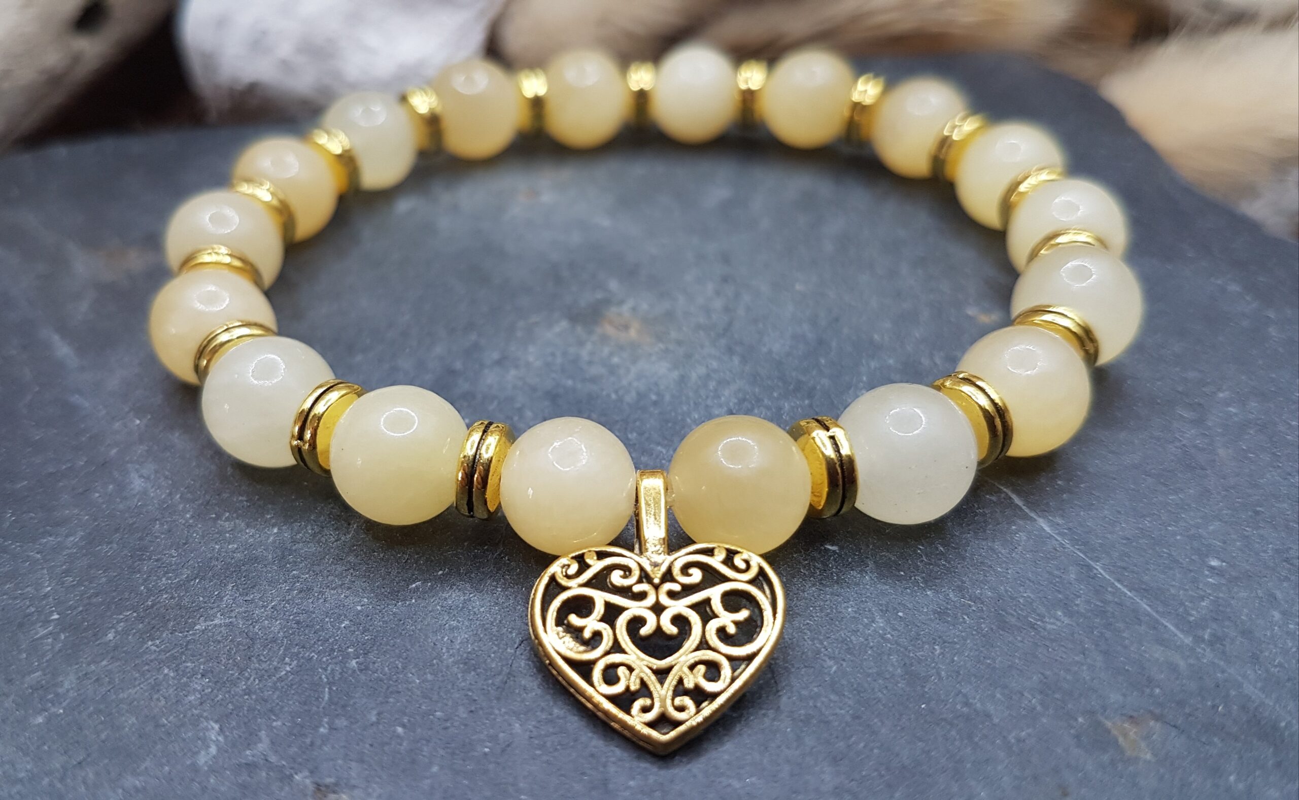 Bracelet Calcite orange - Maxi Coeur