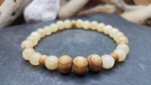 Bracelet Calcite orange & Bois