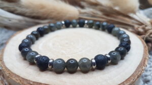 Bracelet Labradorite & Pierre de Lave