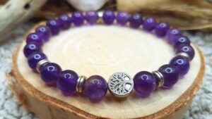 Bracelet Améthyste - Arbre de vie