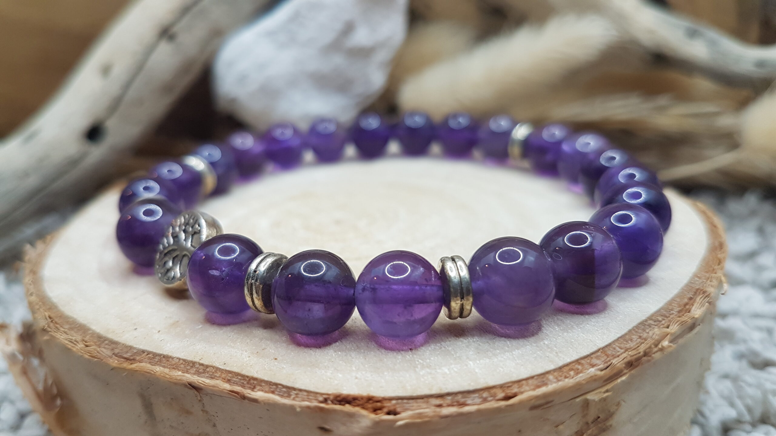 Bracelet Améthyste - Maxi Coeur – Image 3