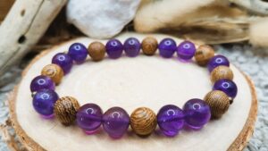 Bracelet Améthyste & Bois
