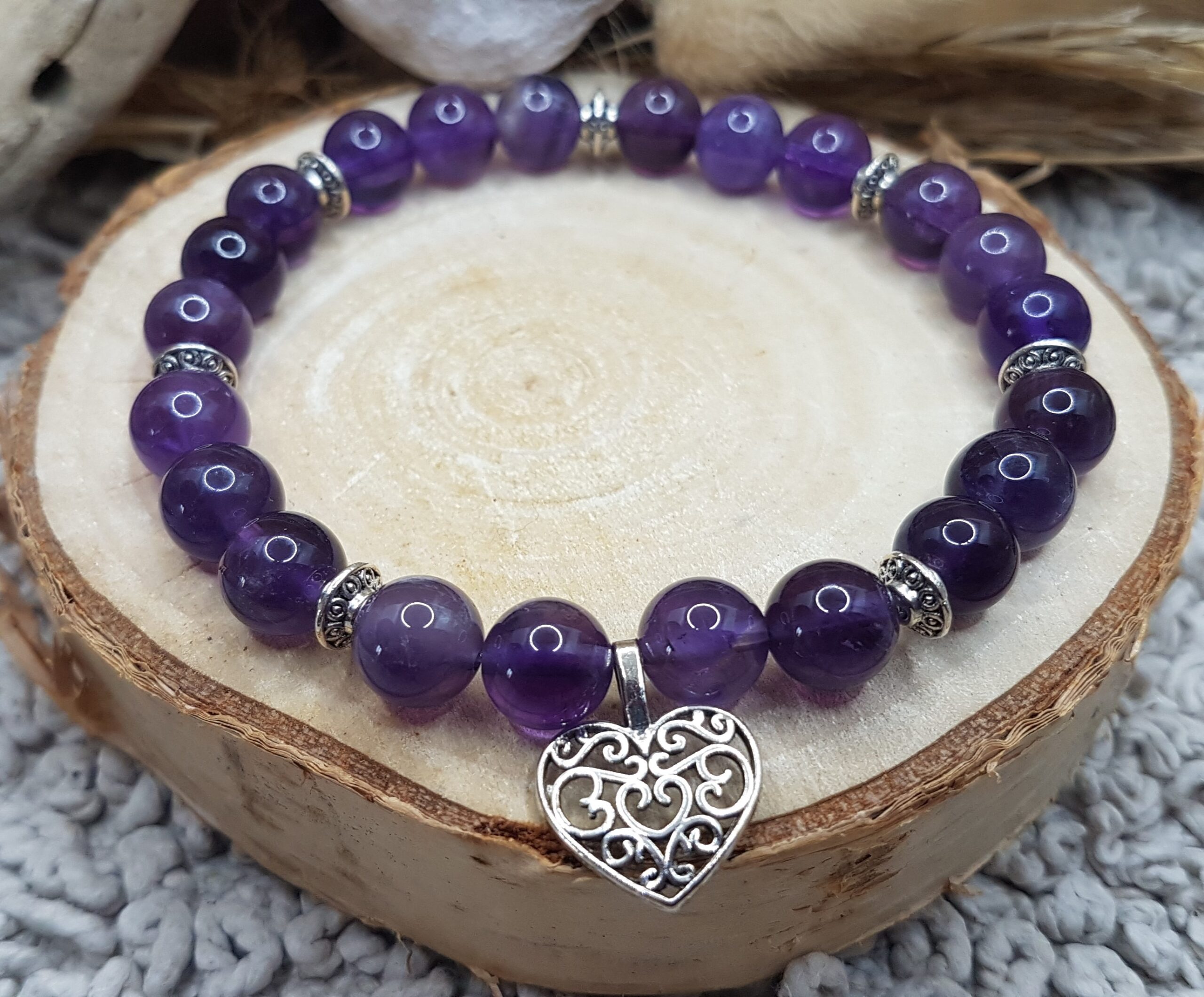 Bracelet Améthyste - Maxi Coeur – Image 2