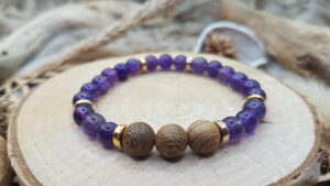 Bracelet Améthyste & Bois