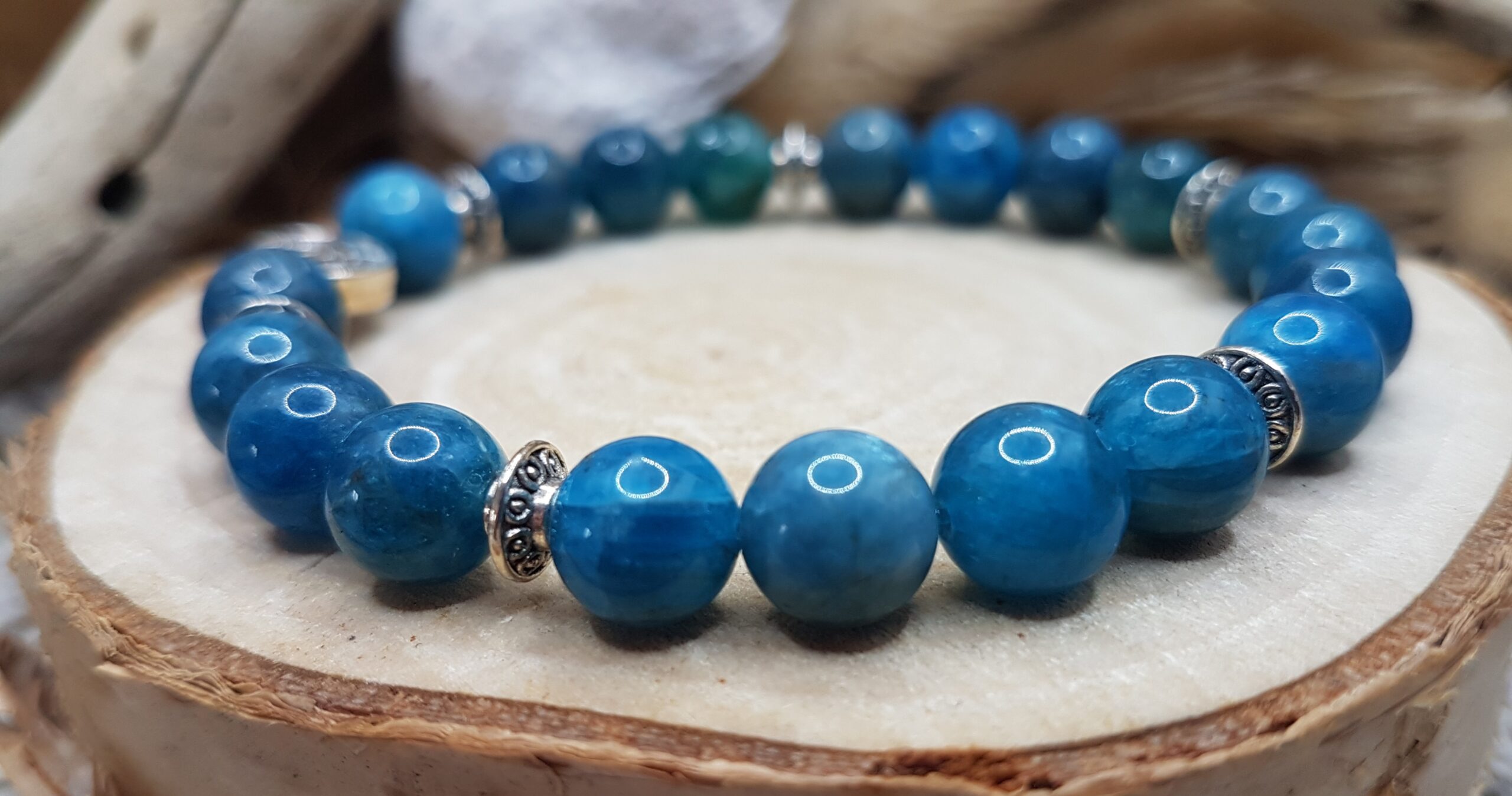 Bracelet Apatite bleue-Arbre de vie – Image 2