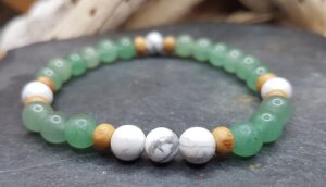 Bracelet Aventurine verte & Howlite