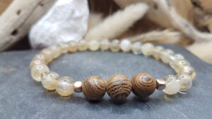 Bracelet Citrine & Bois-Or