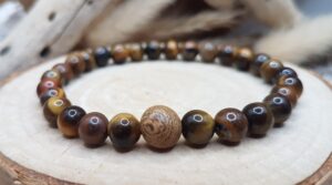 Bracelet Oeil de Tigre & Bois-Solo