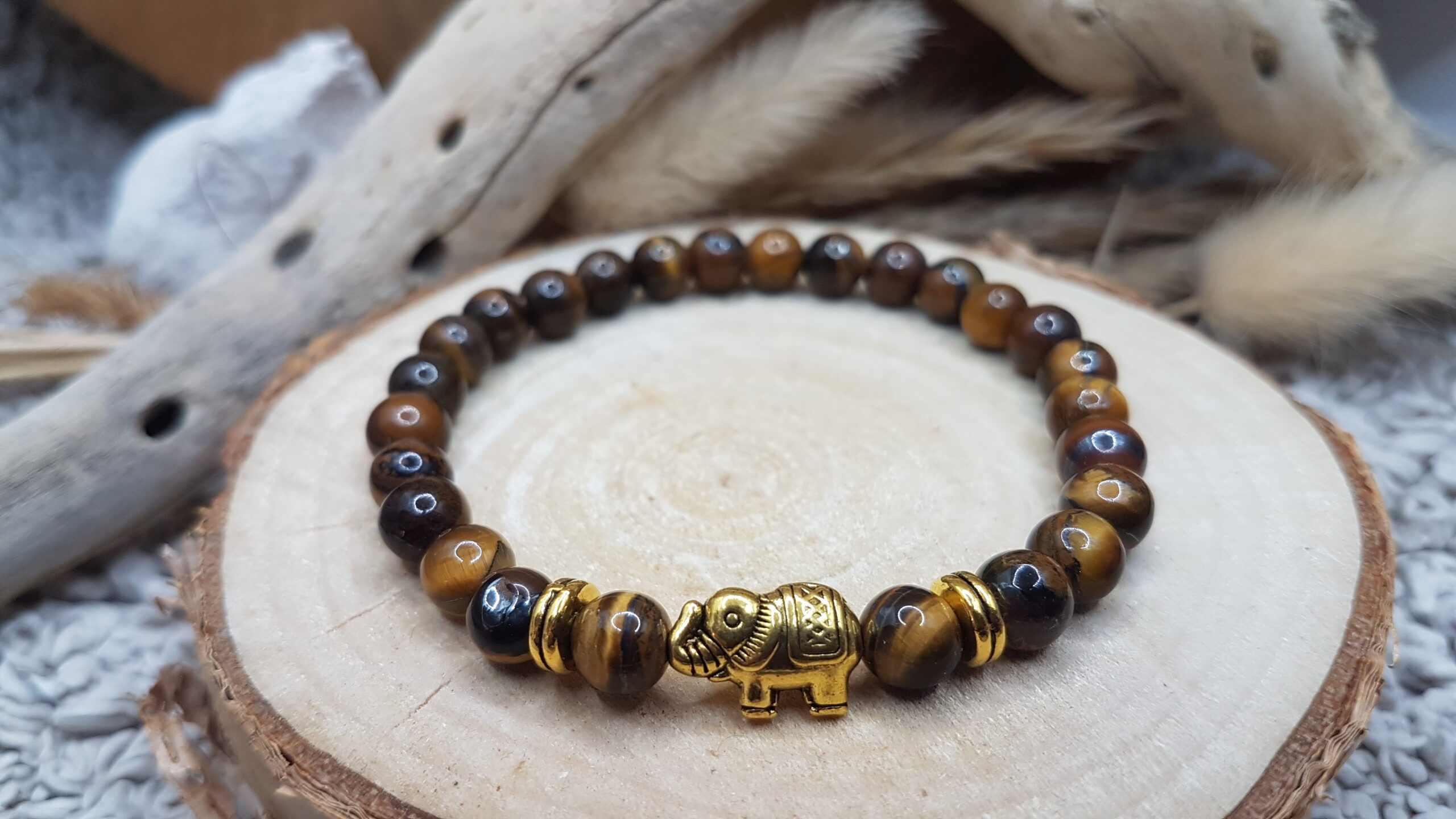 Bracelet Oeil de Tigre-Eléphant – Image 2
