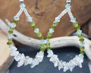 Boucles d'oreilles Cristal de Roche & Cristaux Swarovski