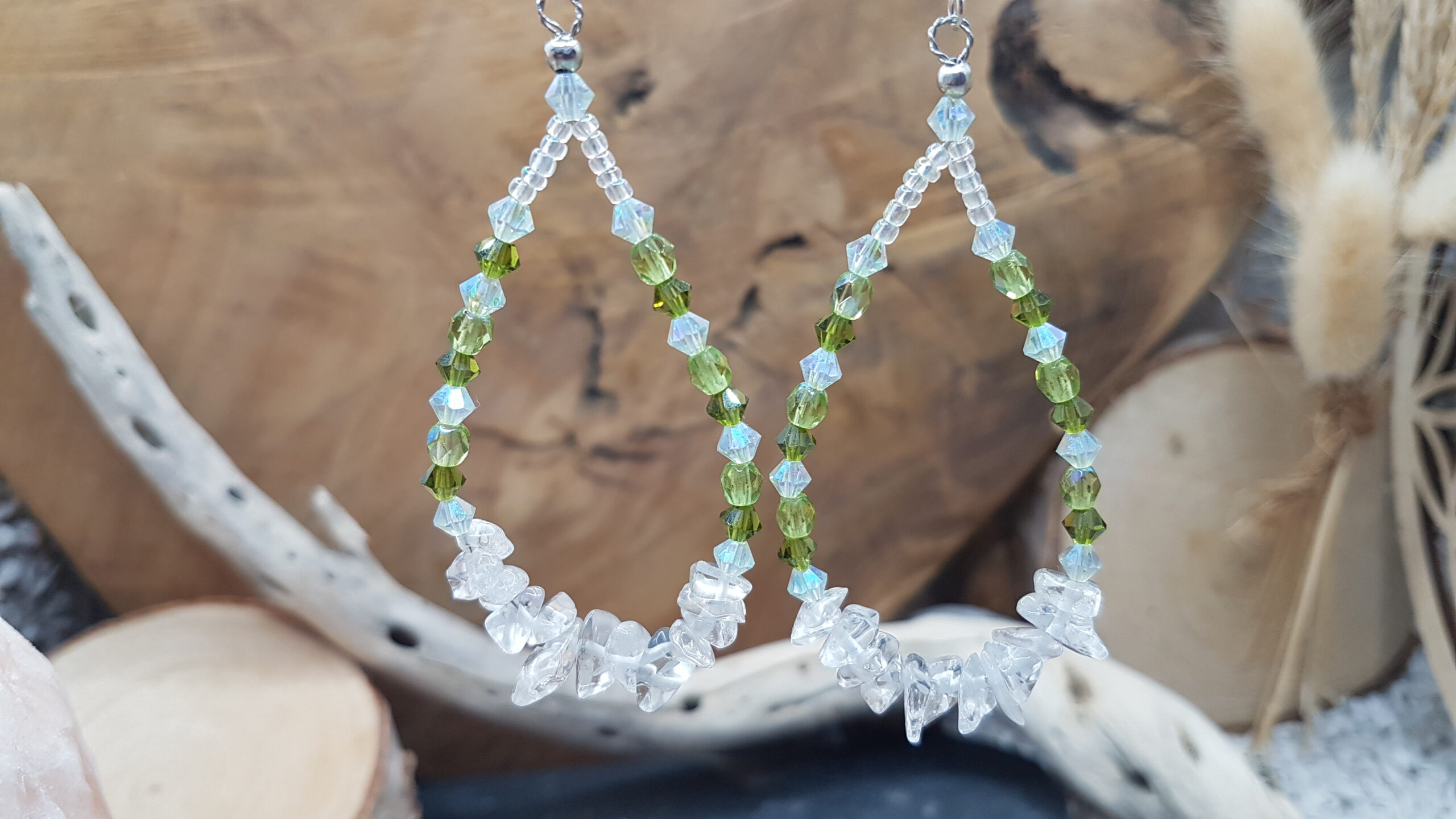 Boucles d'oreilles Cristal de Roche & Cristaux Swarovski – Image 3