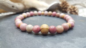 Bracelet Rhodonite & Bois
