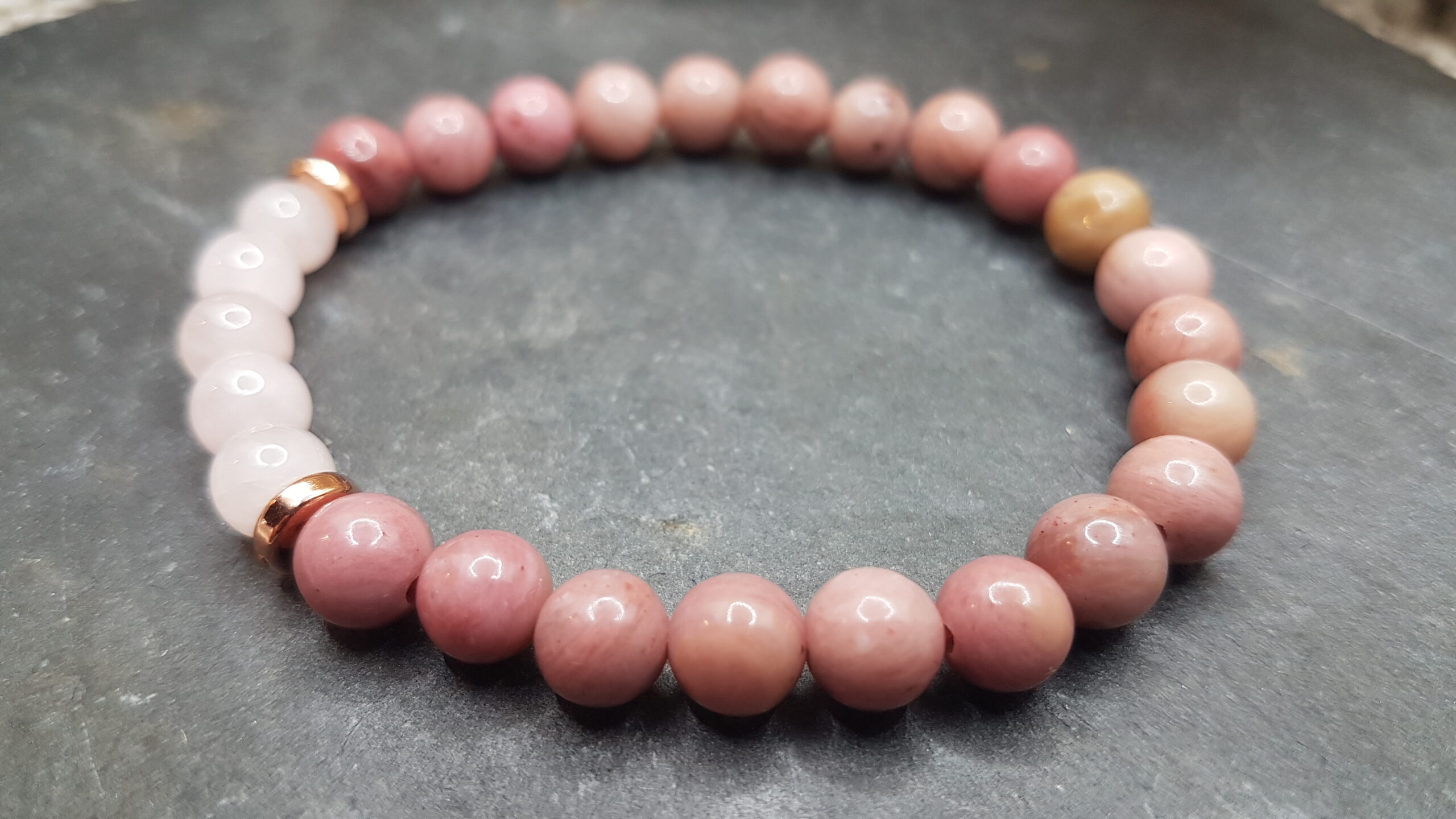 Bracelet Rhodonite & Quartz Rose – Image 3
