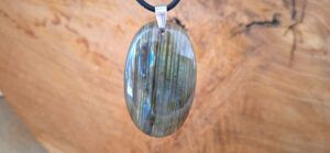 Pendentif Labradorite - Cabochon plat long (13g)