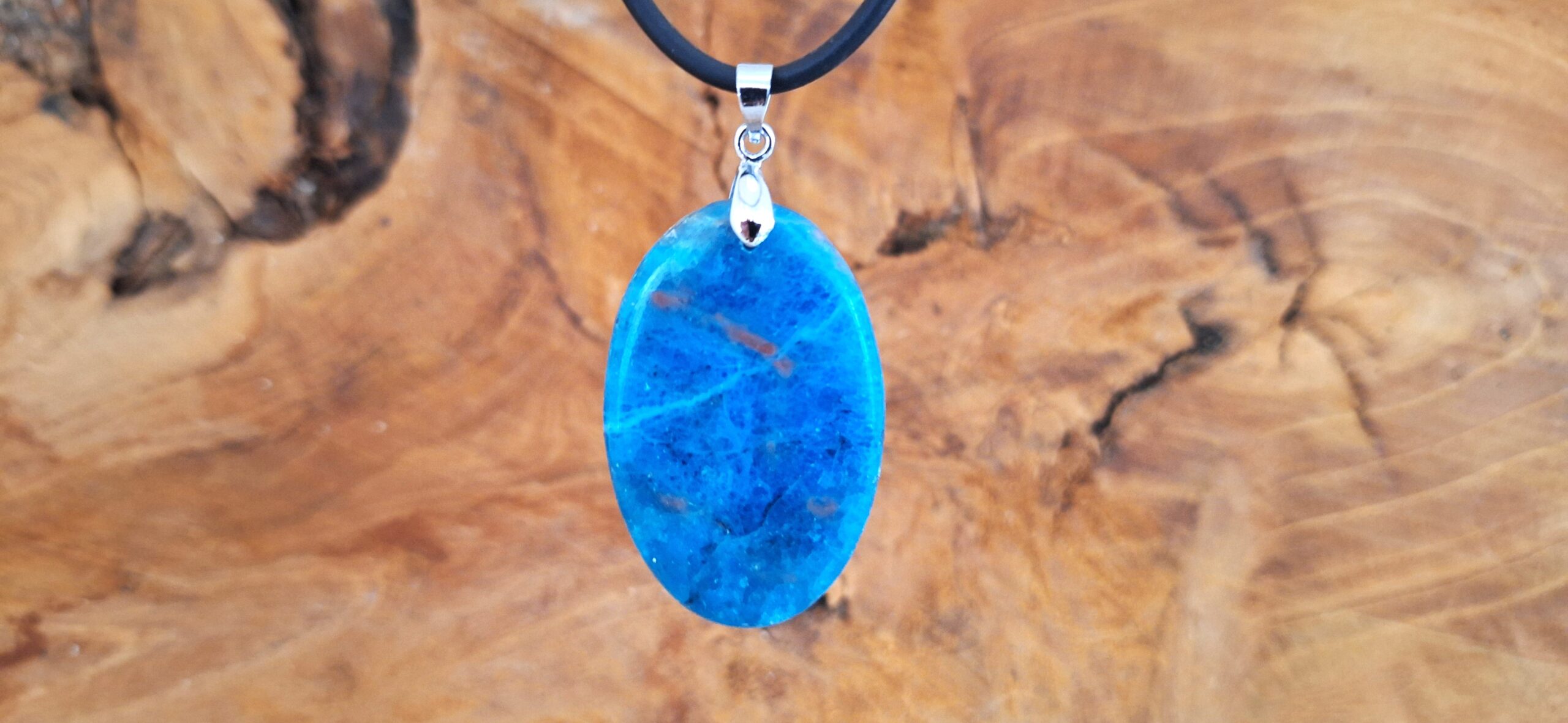 Pendentif Apatite Bleue-Cabochon plat-9g – Image 2